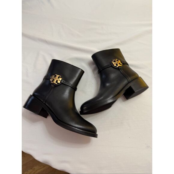 Tory Burch Miller 45MM Leather Ankle Bootie in Black Size Size 6.5 6 1/2 - Picture 8 of 14